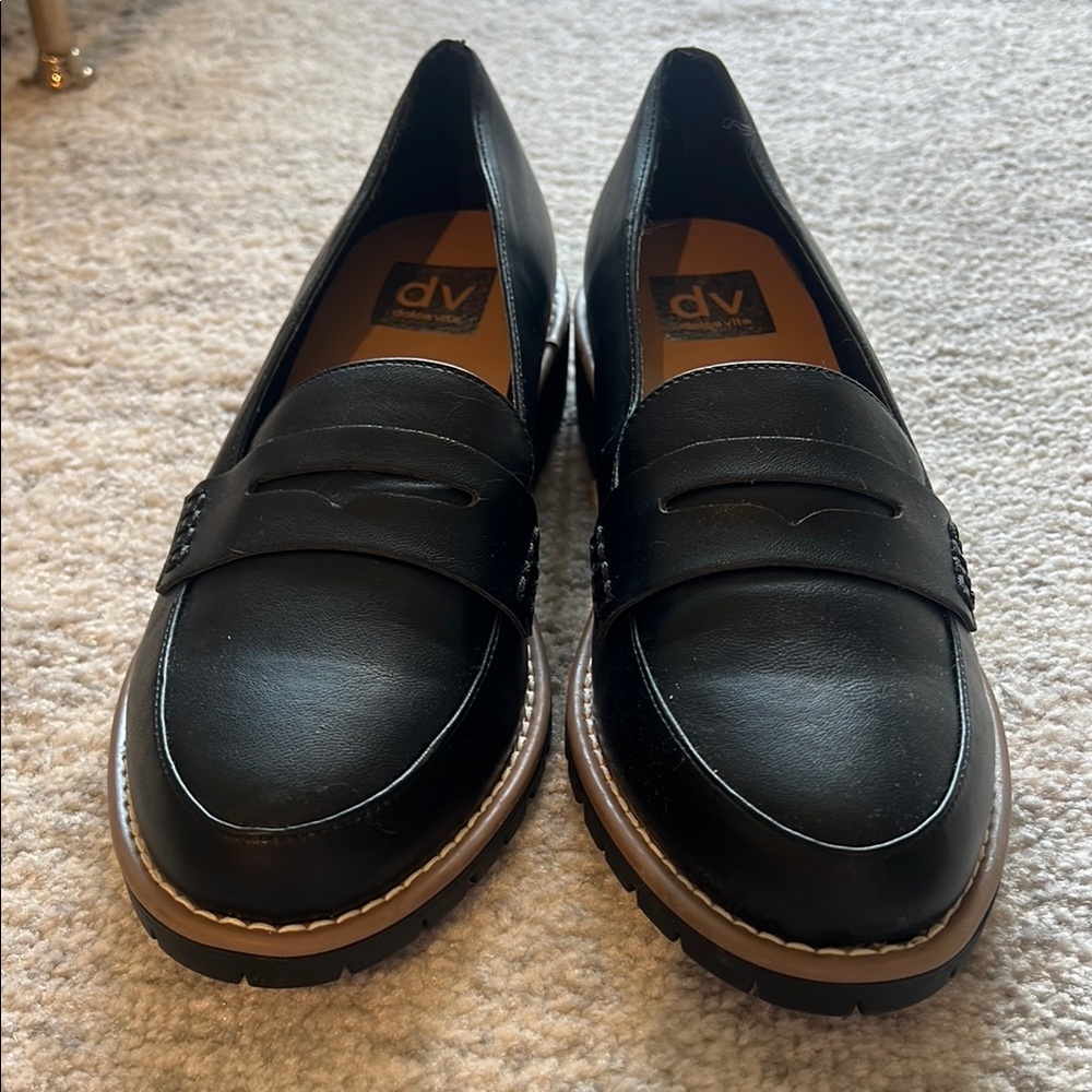 DV by Dolce Vita Black Vegan Leather Loafers